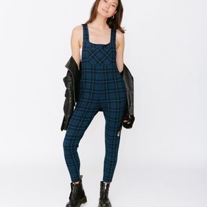 Smash + Tess blue tartan romperall 3xs